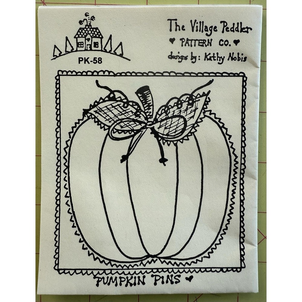 Small Pattern: PUMPKIN PINS By The Village Peddler Pattern Co. Kathy Nobis